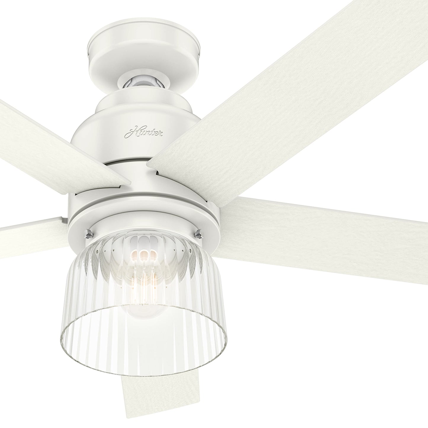 Hunter Fan 52 inch Fresh White Finish Indoor Ceiling Fan with Light Kit (Renewed)