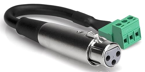 Hosa PHX-106F-BULK Low-voltage Adapter, XLR3F to PHX3M, 6 Inches
