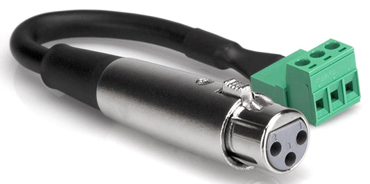 Hosa PHX-106F-BULK Low-voltage Adapter, XLR3F to PHX3M, 6 Inches