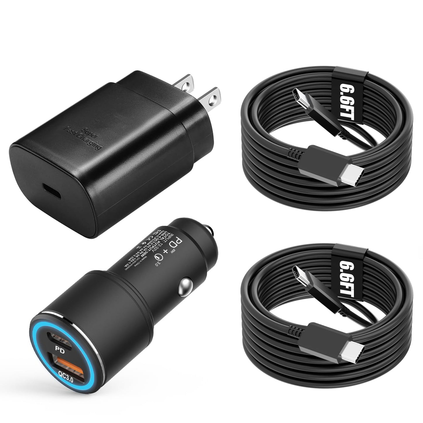 Samsung Super Fast Charger Type C Kit,25W PD USB C Wall/Car Charger for Samsung Galaxy S26/S25/S24/S23/S22/Plus/Ultra/FE/Note 20/10/A71,2020/2018 Pad