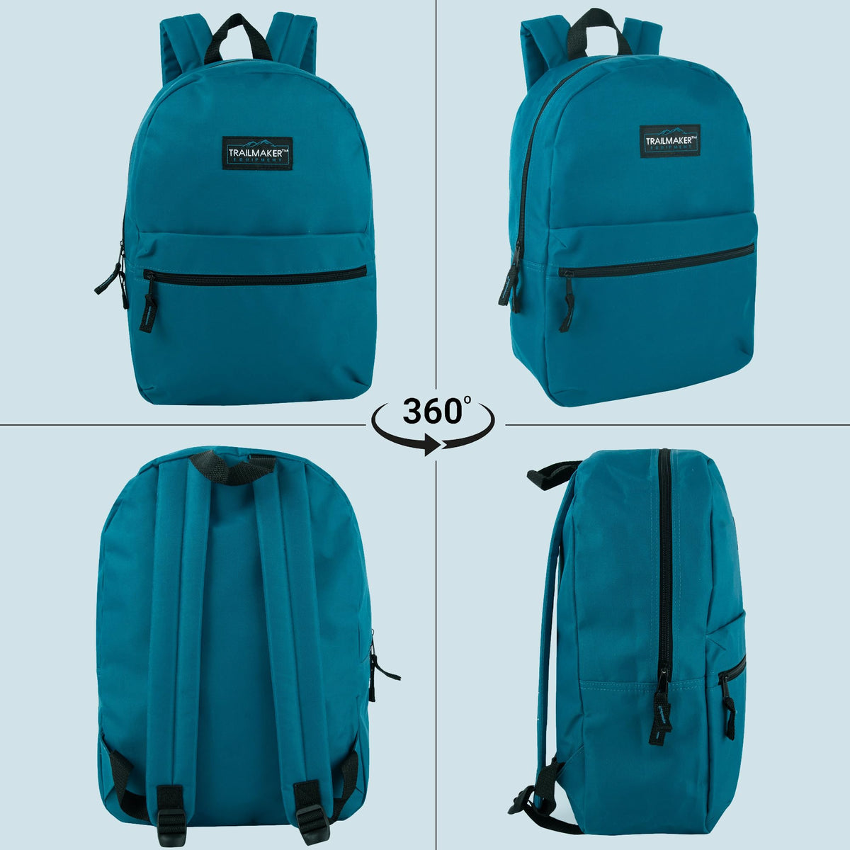 Trail maker Classic 17 inch Backpacks with Adjustable Padded Straps | School Backpacks for Girls, Boys (Blue)