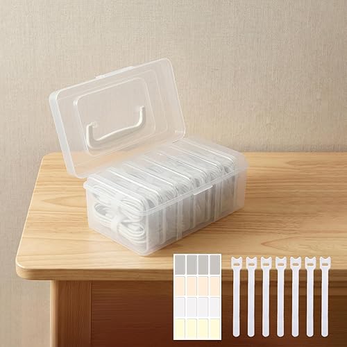 7 Case Portable Cable Storage Box with Handle and Label Stickers, Travel Cord Organizer for Charging Cables, USB Wires, Earphones - Drawer
