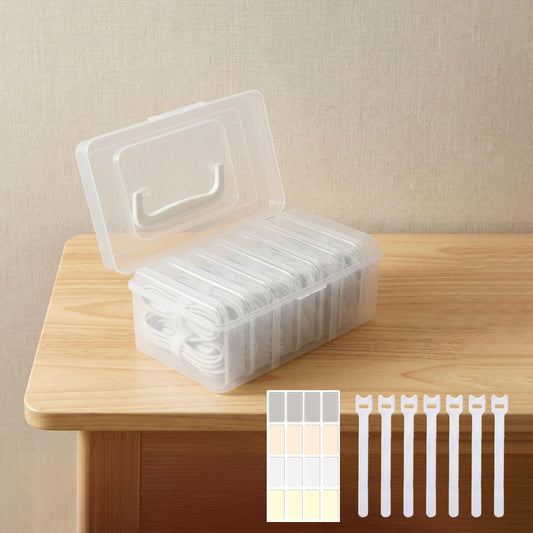 7 Case Portable Cable Storage Box with Handle and Label Stickers, Travel Cord Organizer for Charging Cables, USB Wires, Earphones - Drawer