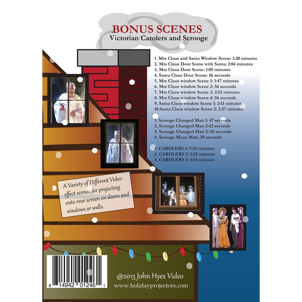 Kringle Bros Virtual Santa & Mrs Claus and Santa's Magic Workshop Christmas Window Projection Video Combo Pack