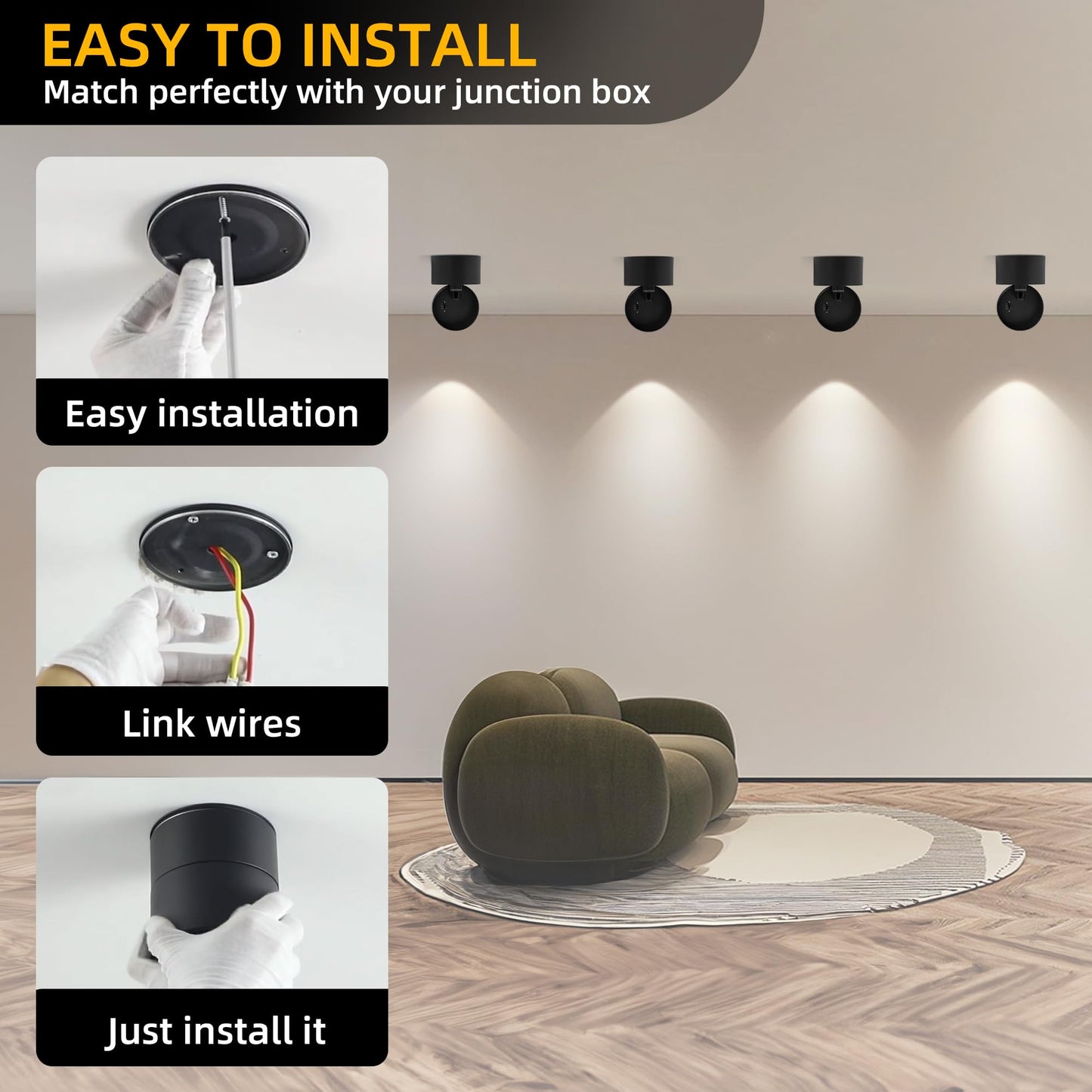 SUNMEIYI LED Ceiling Spotlight Indoor Directional Lighting Ceiling Light