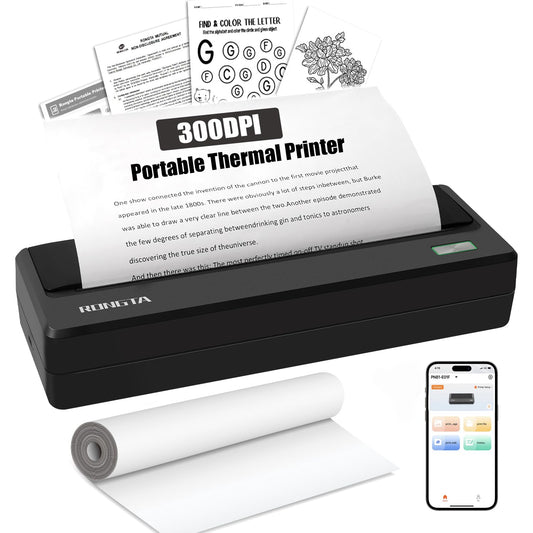 Portable Printer Wireless, Bluetooth WiFi Printers for Home Use, Small Inkless Thermal Printer for Travel, Supports 8.5" x 11" US Letter&A4 Size