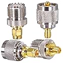 TUOLNK SMA to UHF PL259 CB Radio Antenna Adapter, PL259 to SMA Coax Cable Connectors, SO239 Coax Adapter Kit 4 Type Set for FPV Antennas, Coaxial
