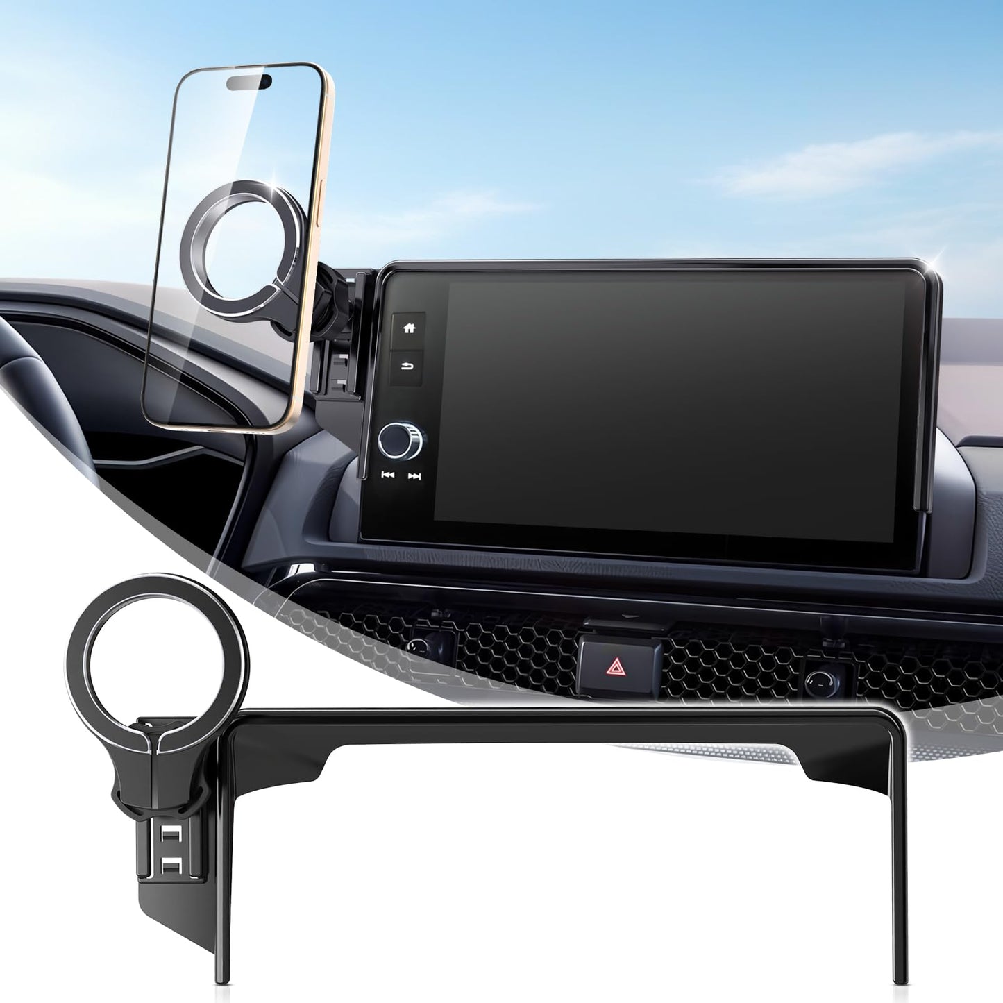 pop-tech Car Phone Holder for Honda CR-V HR-V 2023 2024 2025 2026: for MagSafe Magnetic Cell Phone Mount for HRV CRV Accessories 7/9 inch Screen