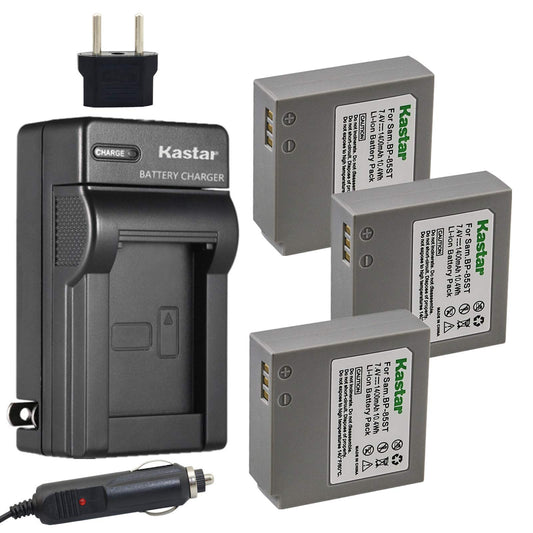 Kastar 3 Pack Battery +Charger for Samsung IA-BP85ST IA-BP85NF HMX-H100 HMX-H104 HMX-H105 HMX-H106 SC-HMX10 HMX20C SC-MX10 SC-MX20 SMX-F30 SMX-F33