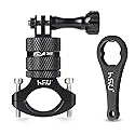 HSU Aluminum Bike Bicycle Handlebar Mount for GoPro Hero 13/12/11/10/9/8/7/6/5/4 Session AKASO Campark and Other Action Cameras, 360 Degrees Rotary