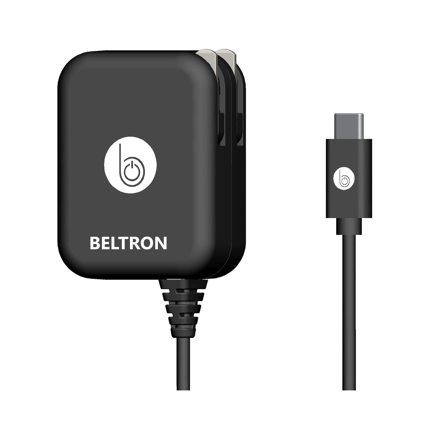 BELTRON Turbo Fast Type-C USB Wall Charger 5V / 3 AMP 45W with Built-in Cable, Compatible with iPhone 17/iPhone 16 Series, Galaxy S24/S25/S26 Series