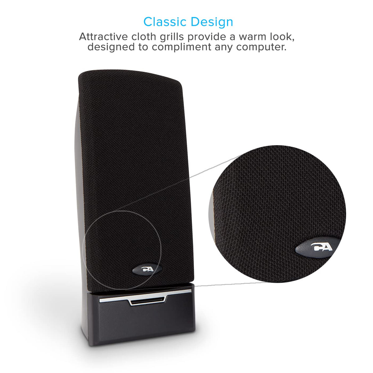Cyber Acoustics CA-2014USB 2.0 Computer Speakers, 10W, Stereo Sound
