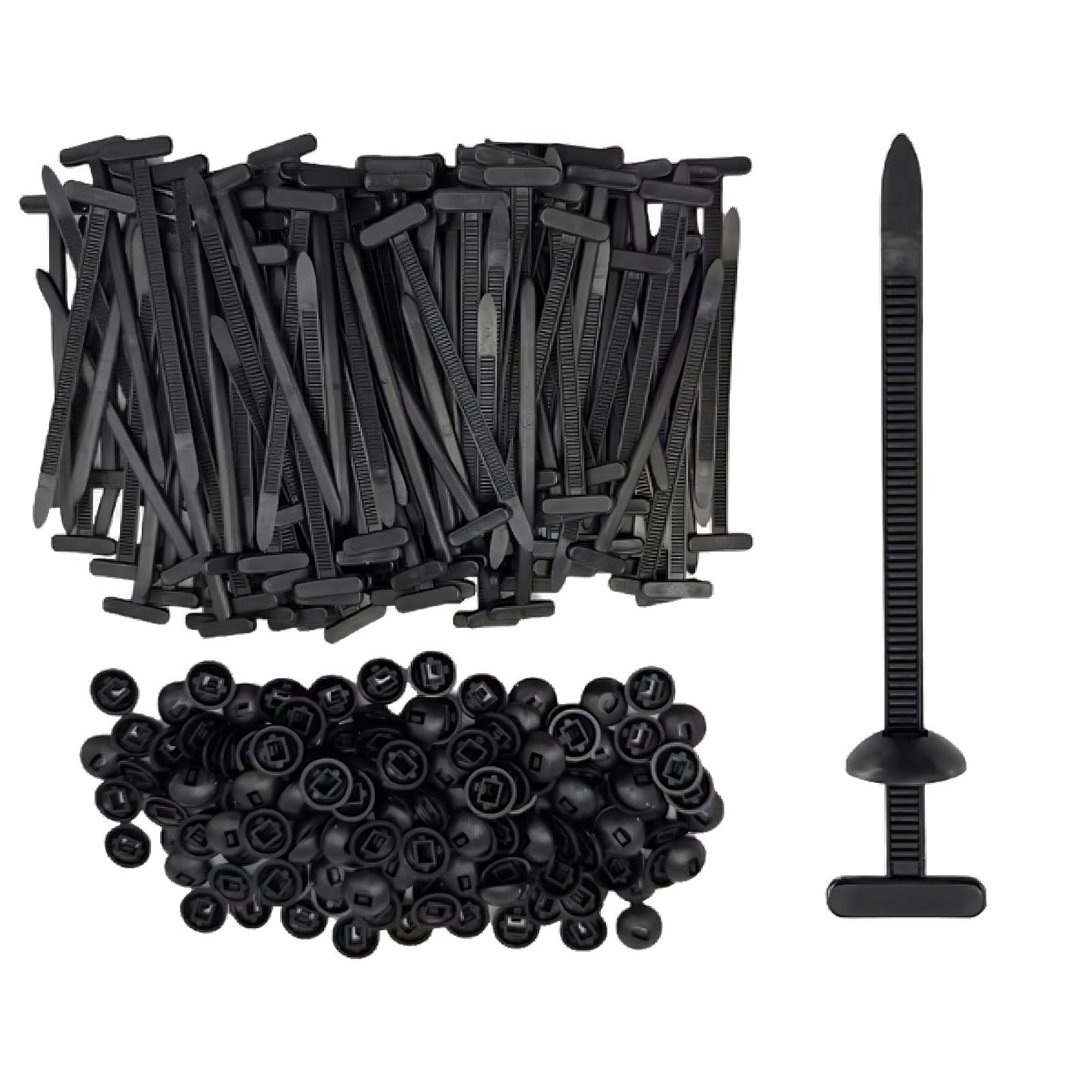 100 Pcs Nylon Universal Cable Tie Buckle With Pin & Button Design - New Multifunctional Nylon Zip Ties Plastic Cable Ties Tool Fasteners Car Body UV