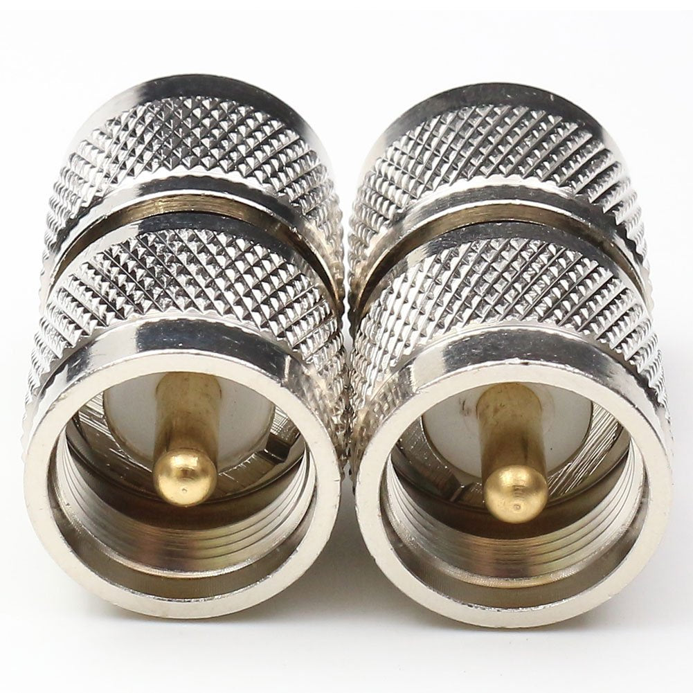 ANHAN UHF Male to Male Connector Pl259 Male Adapter CB Radio Coax Cable adapters PL259 Coaxial Extension Cable Connectors 2Packs
