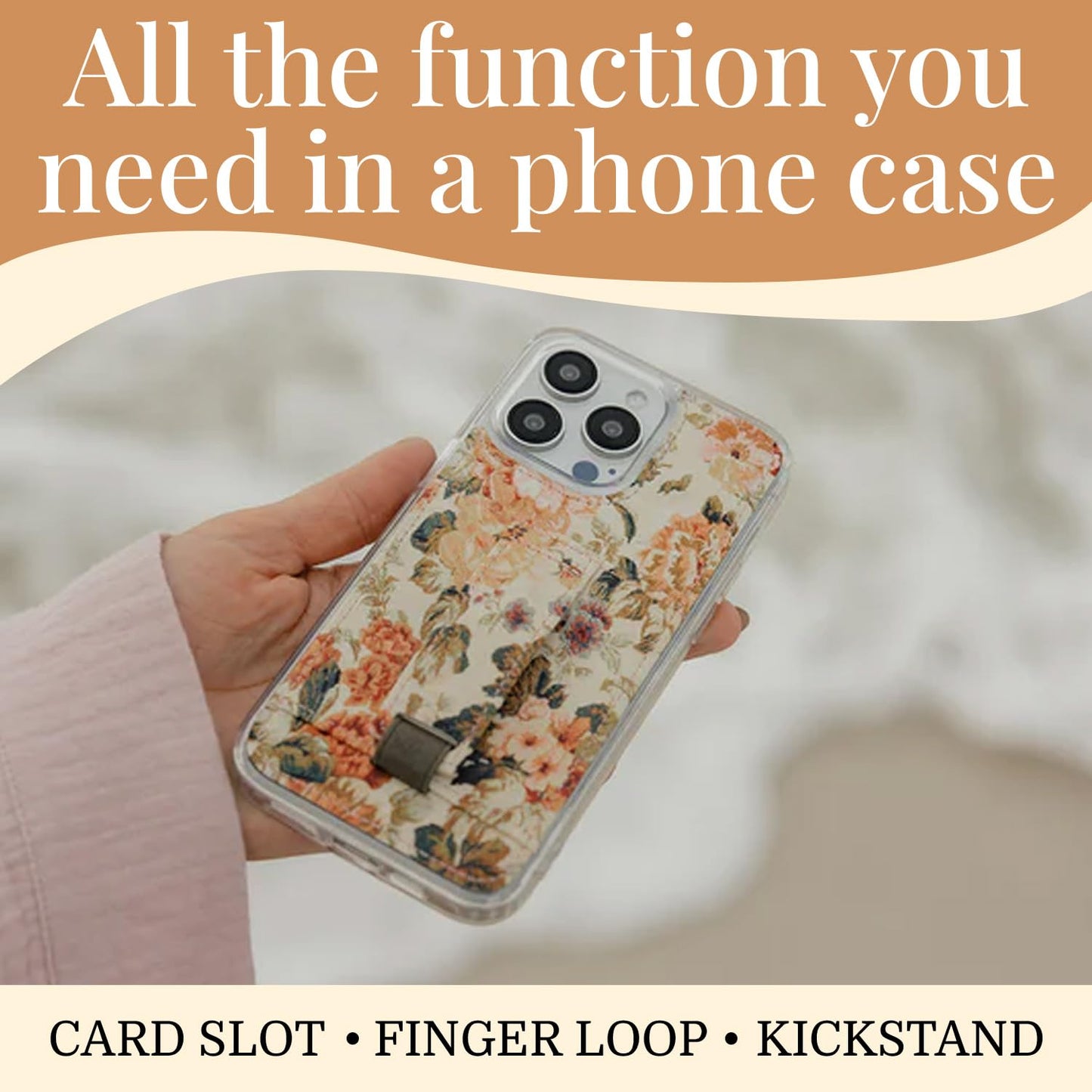 Walli Cases Wallet Phone Case for iPhone 13 Pro, Card Holder Kickstand