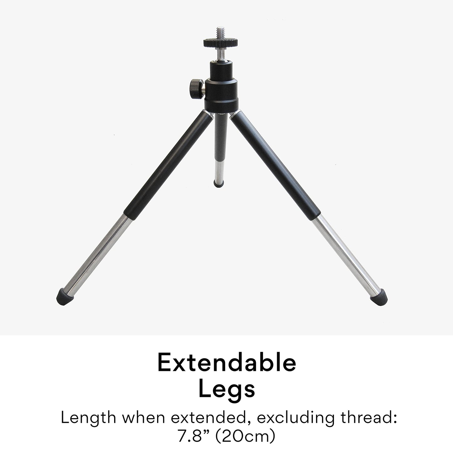 MEE Audio Lightweight Mini Tripod for Webcams and Small Cameras for Video Conference; Flexible, Portable, Compact Web Cam Desk Tabletop Travel Mount