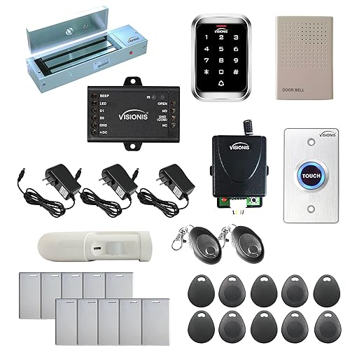 Visionis FPC-5296 One Door Access Control Out Swinging Door 1200lbs Maglock + Outdoor Keypad/Reader Standalone with Mini Controller + Wiegand 26, EM