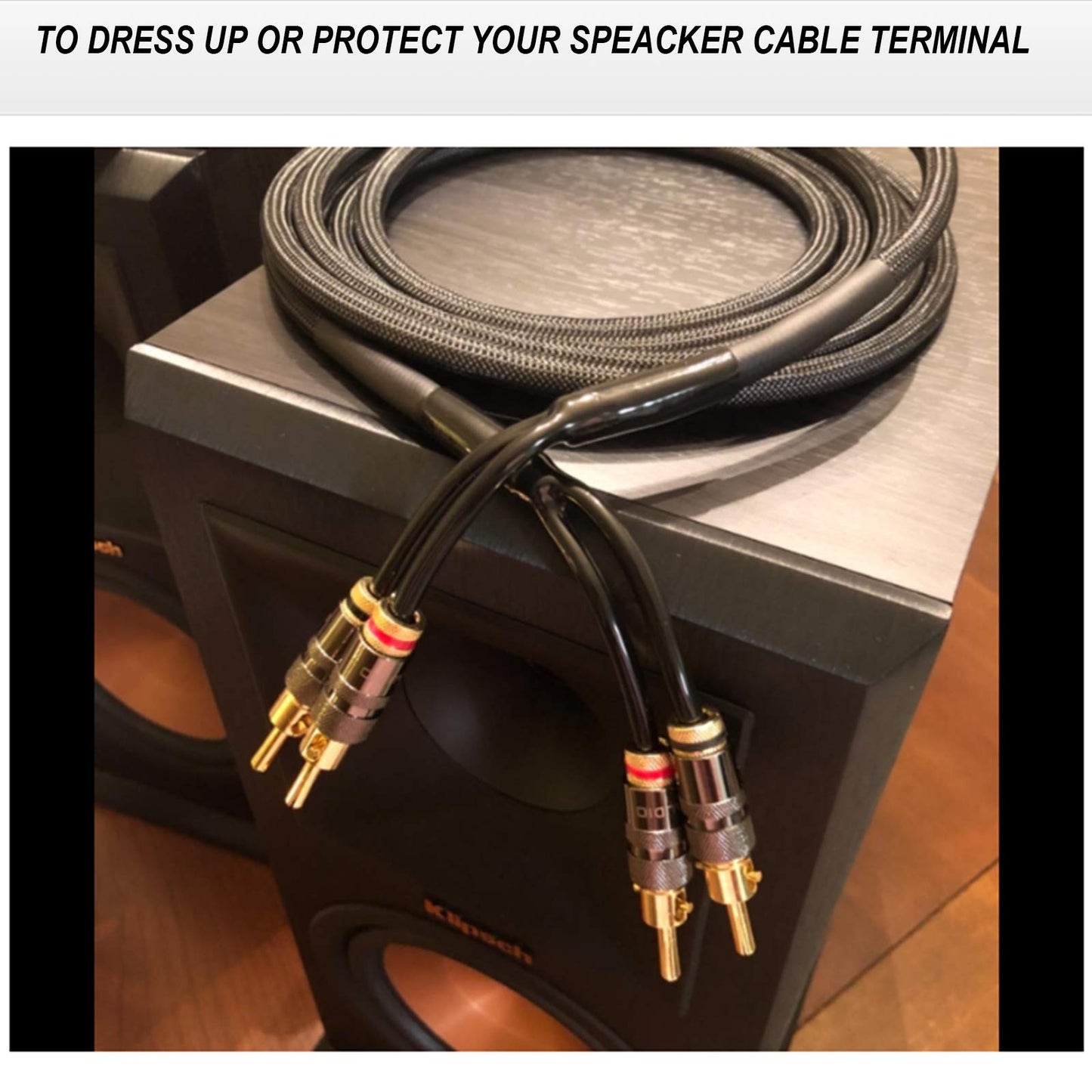 Neutrual Cable Pants, Speaker Wire Pants Y Splitter Pant Boot (?10MM-2x 4MM-4PACK) Dressing Up Or Protecting Your Speaker Cables, Audio Subwoofer DIY