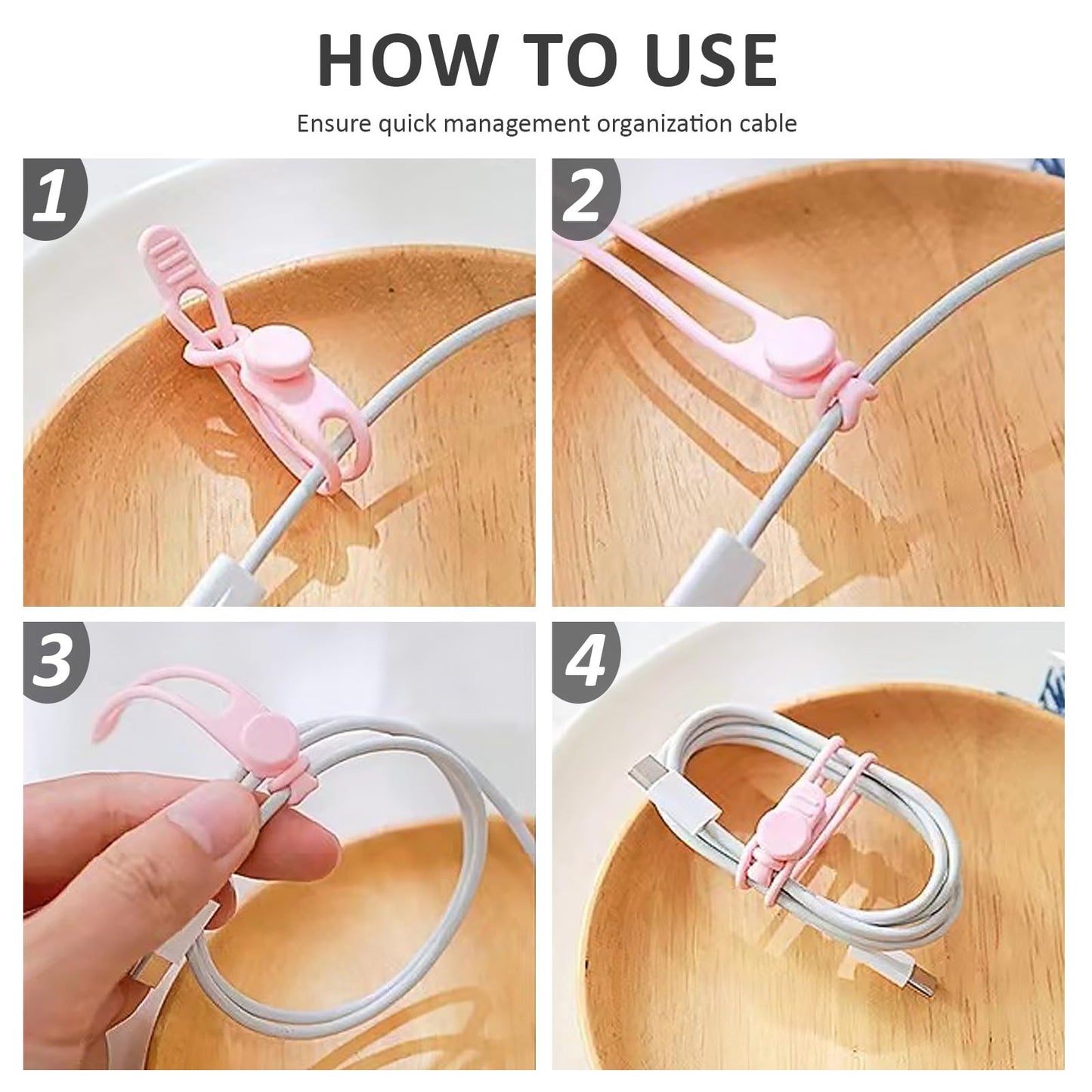 Shuielai Silicone Cable Organizers, 12-Pack Reusable Elastic Cord Straps & Wire Ties for Cable Management, Multi-Purpose Organizer for Travel, Home