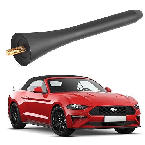 KSaAuto Short Antenna for Ford Mustang Convertible 2015-2024, 5 Inch Black Aluminum Car Antenna Replacement, Ford Mustang Accessories Designed