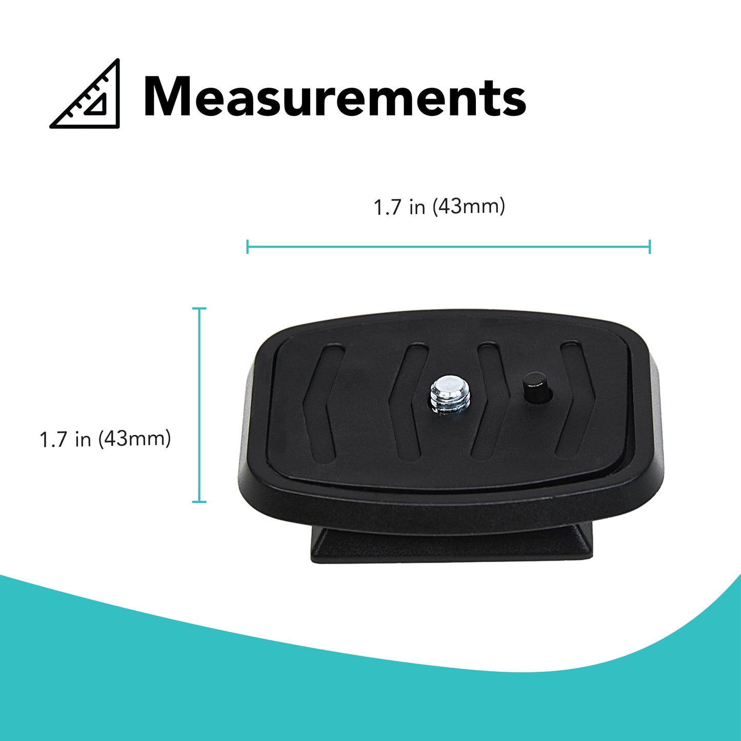 Foto&Tech 2 Pcs 43mm Tripod Quick Release Plate, Camera Mounting Adapter, Replacement Parts for Tripod, for KingJoy, UBeesize 60” TR60, Torjim 60-Inch