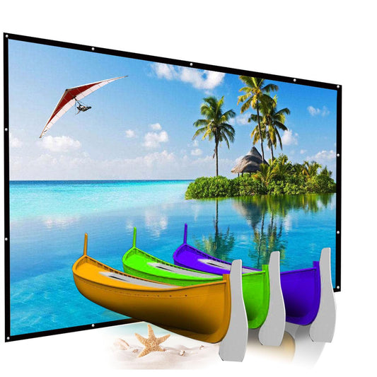200 Inch Portable Projector Screen Outdoor, YF2009SZ 16:9 Foldable HD Large Thick Canvas Movie Screen for Home Theater Office Presentation Outside