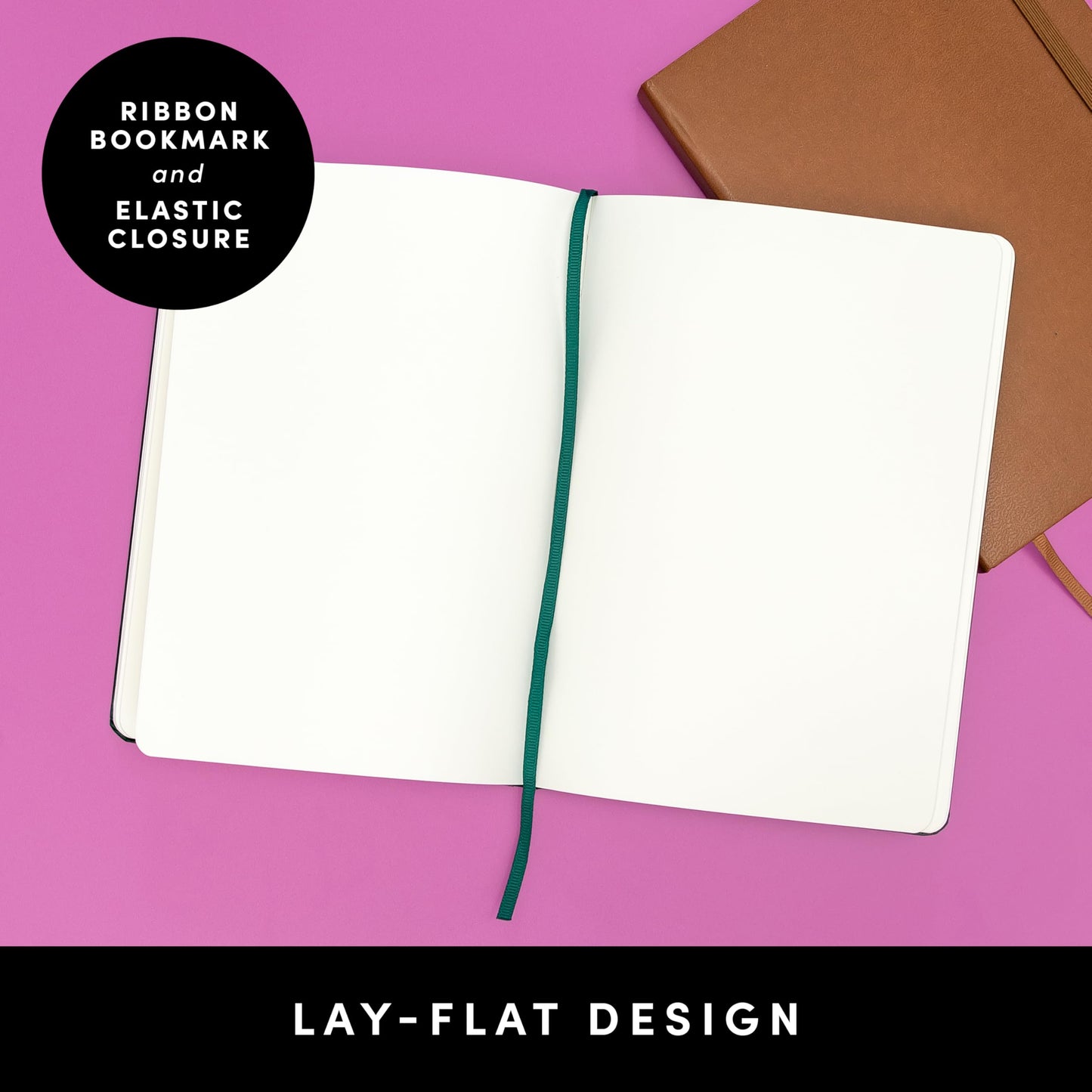 PAPERAGE Blank Journal Notebook, (Metallic Graphite), 160 Pages, Medium 5.6 in x 8 in - 100 GSM Thick Paper - Hardcover Journaling Notebook for Work