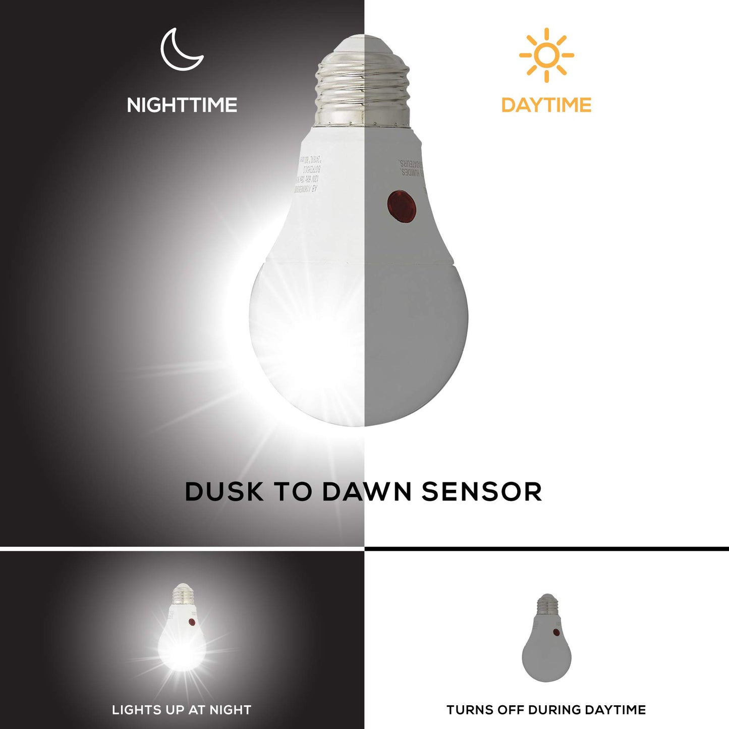 Amazon Basics PAR38 Dusk to Dawn Sensor LED Light Bulb, 120W Equivalent, 14W Energy Efficient, E26 Standard Base, Daylight White 5000K, Non-Dimmable