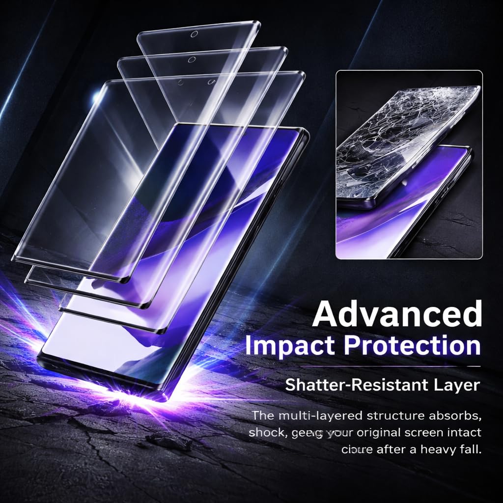 3 Pack Screen Protector for Samsung Galaxy Note 20 Ultra Tempered Glass, 9H Hardness HD Clear Anti Scratch Full Edge Coverage Fingerprint Unlock