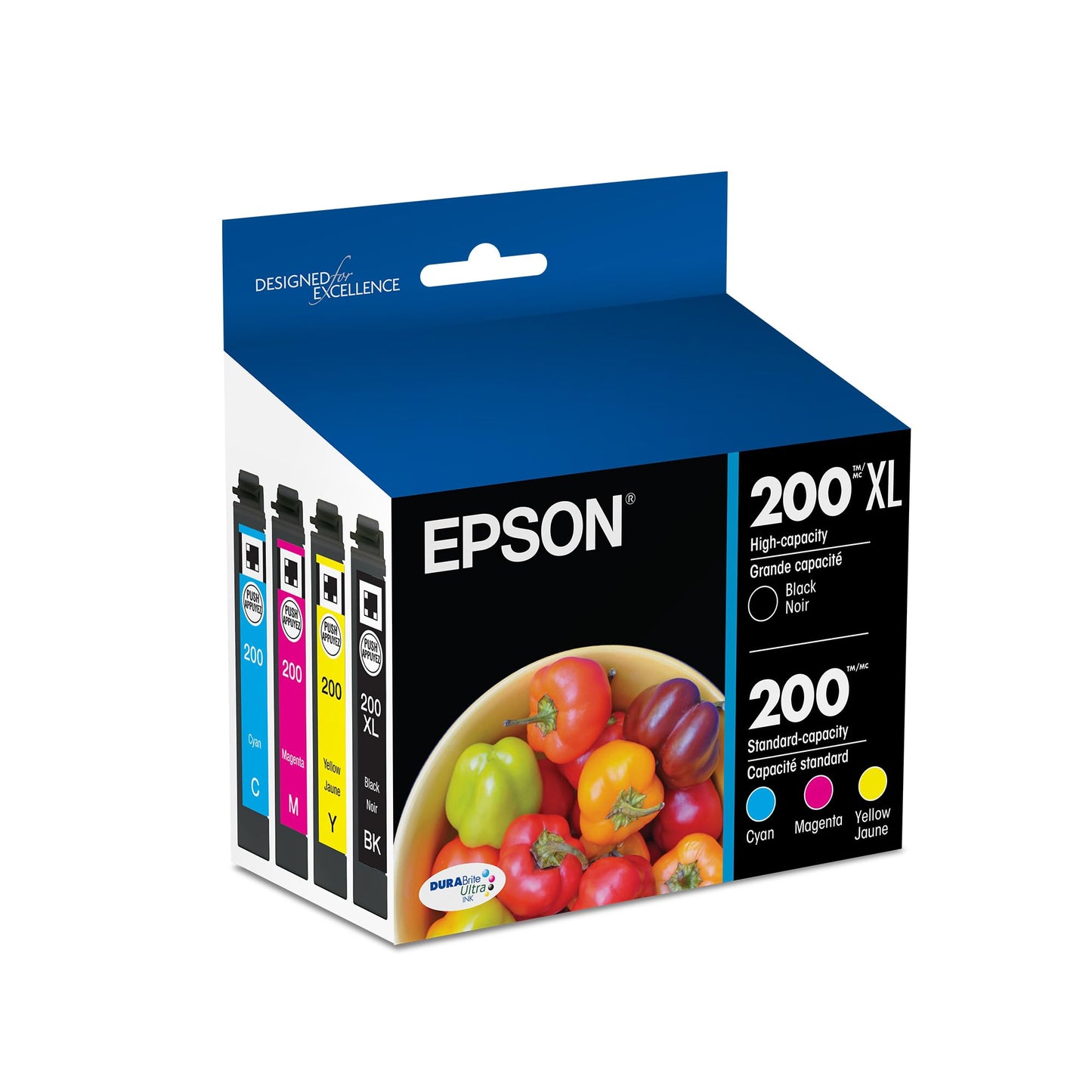Epson T200XL-BCS DURA Ultra High Capacity Genuine Ink Cartridge Black and Color Combo Pack