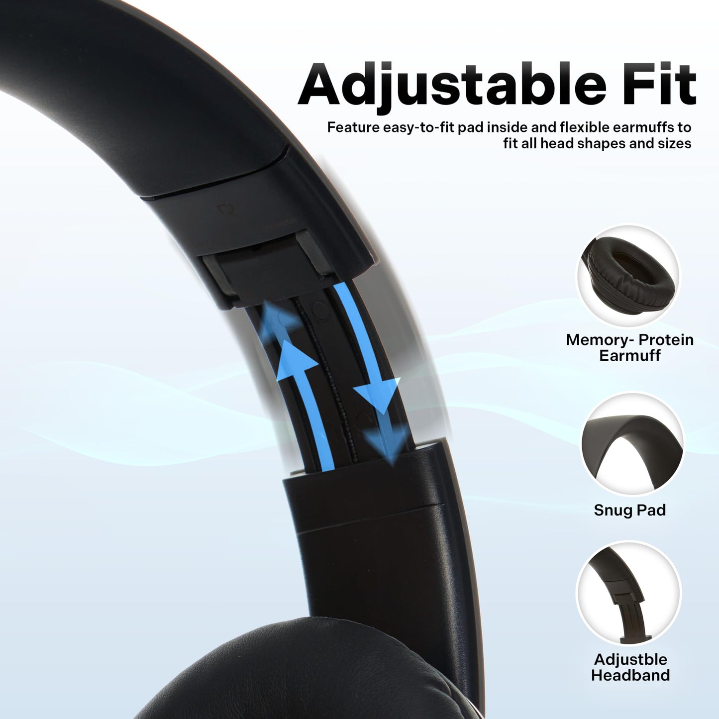 iJoy Bluetooth Headphones Over Ear, Wireless and Wired Foldable Headset Built-in Microphone, FM, Micro SD Card Slot - (Orange) Adults Kids Men Women