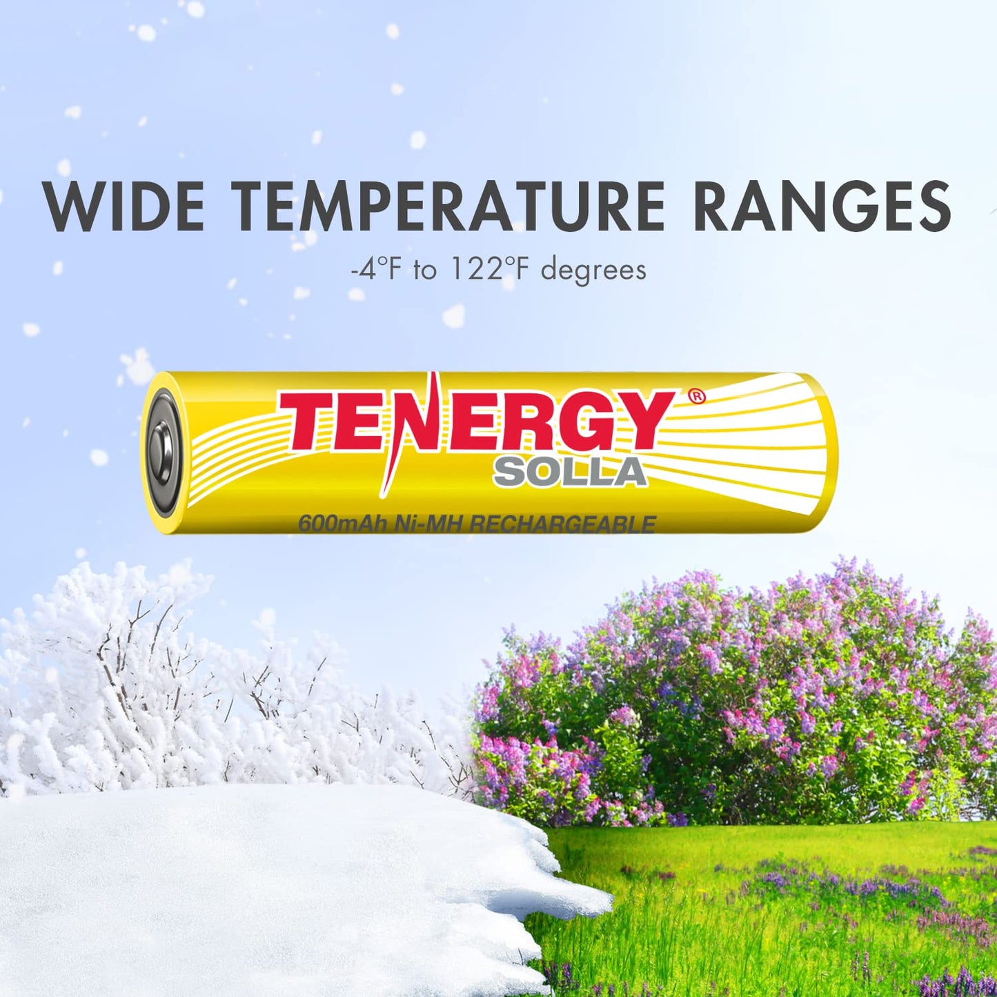 Tenergy Solla AAA Rechargeable NiMH Battery, 600mAh Solar Batteries for Outdoor Solar Lights, Patio Lights, Anti-Leak, 5+ Years Performance, 12 Pack…