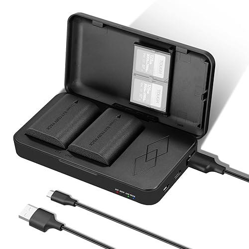 NEEWER Replacement Battery and Charger Set for LP-E6 LP-E6N, Compatible with Canon 5D Mark II III 5D Mark IV 6D Mark II 7D Mark II 70D 80D 90D, 2 Pack