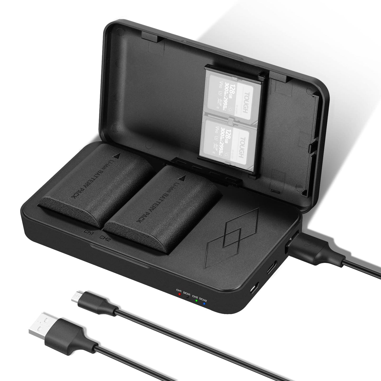 NEEWER Replacement Battery and Charger Set for LP-E6 LP-E6N, Compatible with Canon 5D Mark II III 5D Mark IV 6D Mark II 7D Mark II 70D 80D 90D, 2 Pack
