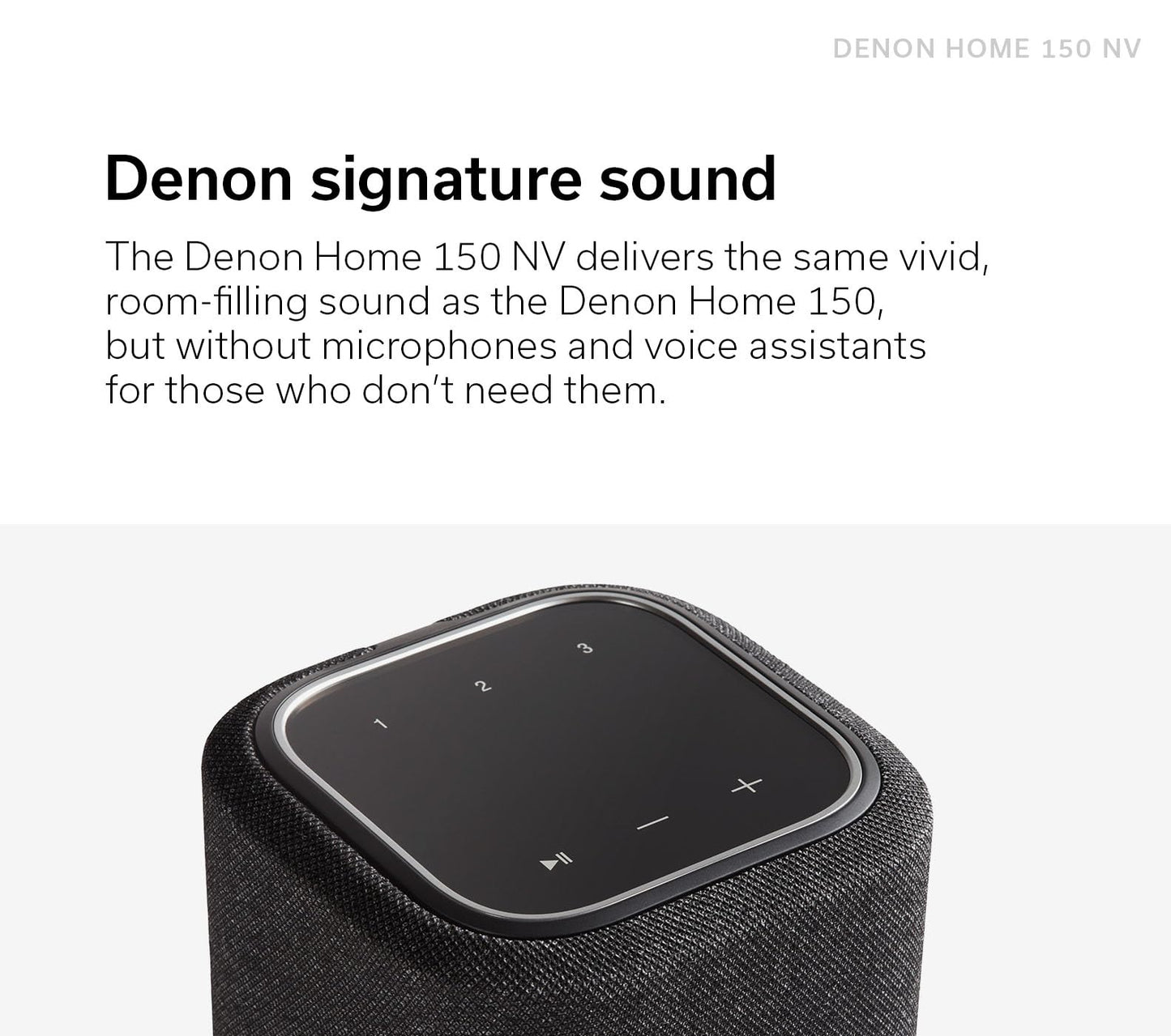 Denon Home 150 NV Wireless Speaker (2024 Model), Home Speaker with HEOS Built-in, AirPlay 2 & Bluetooth, Multi-Room Streaming, Simple Setup, Compact