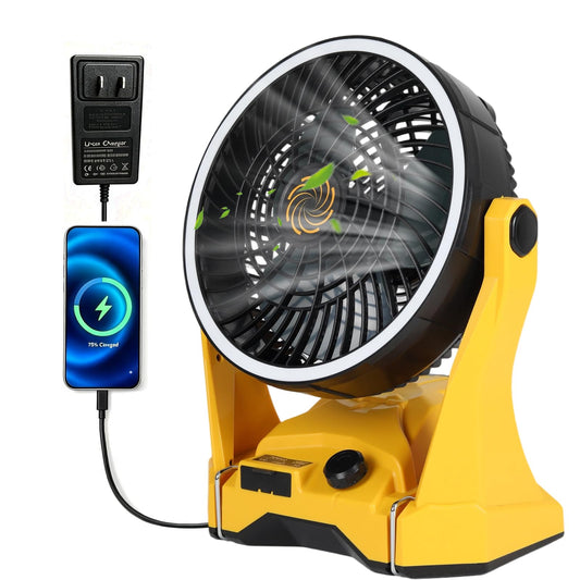 ACVSDB 10in Fan for DeWalt 20V Max Battery(NO BATTERY) & AC Powered