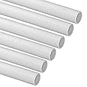D-Line White 43in Cable Sleeve 6-Pack, Flexible Wire Protector Tubing, Split Electrical Conduit, Plastic PC Cable Management Tube, Cord Sheath, TV