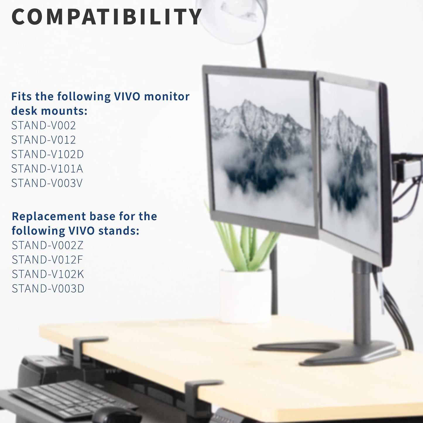 VIVO Heavy Duty Freestanding Base for Monitor Desk Mount Stand, 13 x 11 inch Platform, Padded Anti-Skid Scratch Resistant Replacement Base, Hardware