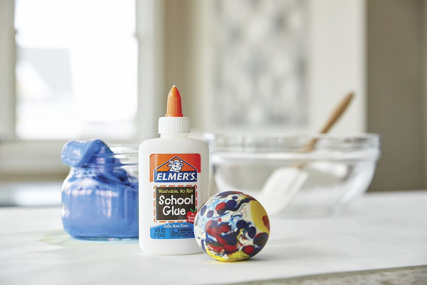 Elmer's Liquid School Glue, White, Washable, 4 Ounces - Great for Making Slime ( 5-Count )