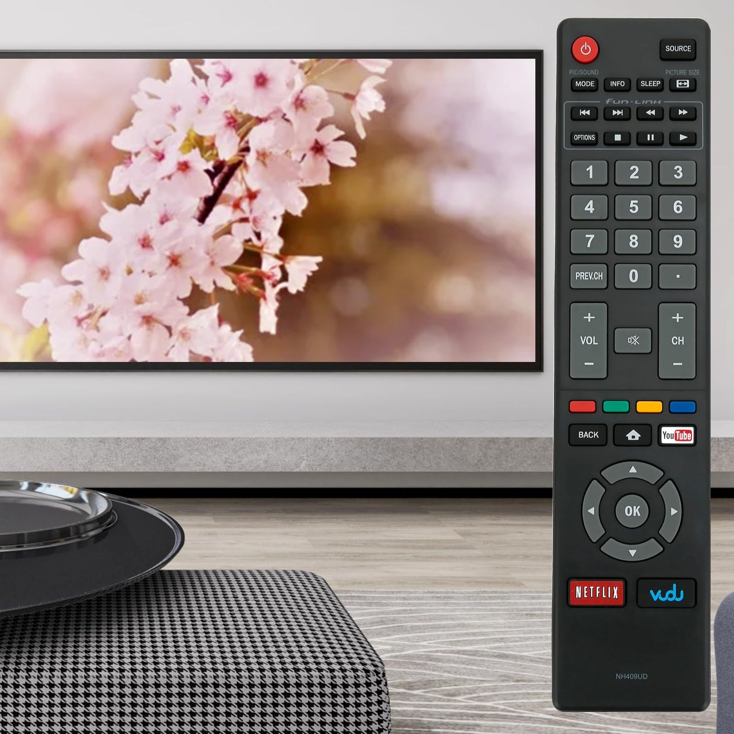 NH409UD Replace Remote Control fit for Magnavox LED Smart HDTV TV 32MV304X 32MV304XF7 40MV324X 40MV336X 50MV314X 55MV314X 43MV314X 43MV314XF7 NH410UP