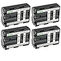 Kastar Battery (4-Pack) for Sony NP-FM500H and DSLR-A100, A200, A300, A350, A450, A500, A550, A560, A580, A700, A850, A900, Alpha SLT A57, A58, A65