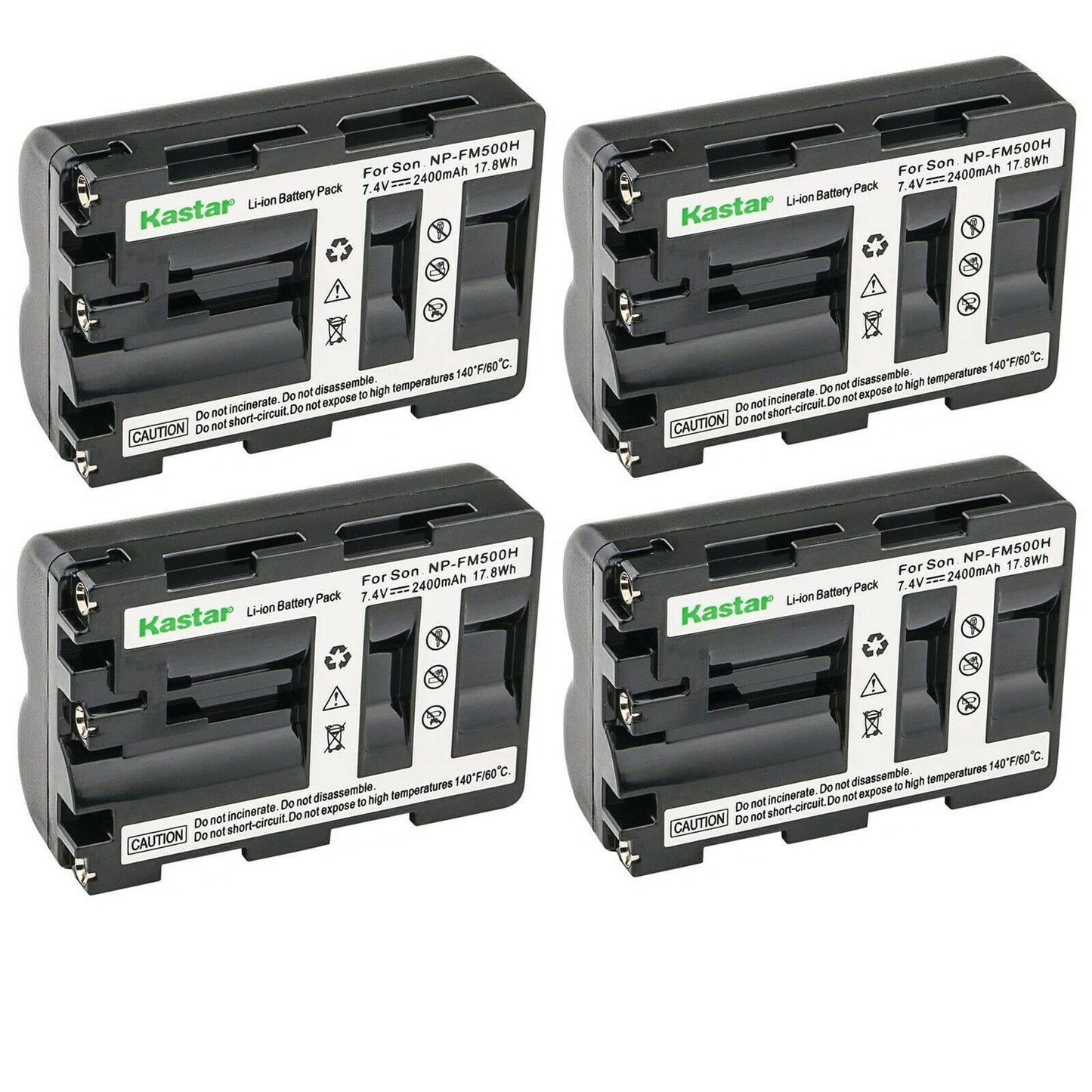 Kastar Battery (4-Pack) for Sony NP-FM500H and DSLR-A100, A200, A300, A350, A450, A500, A550, A560, A580, A700, A850, A900, Alpha SLT A57, A58, A65