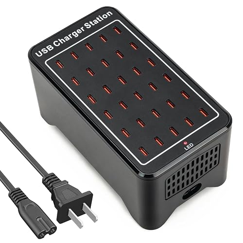 USB C Charger Station 150W, 30 Port USB Charger Block USB Charging Hub, Multiport USB C Charger Desktop Charger Compatible with iPhone