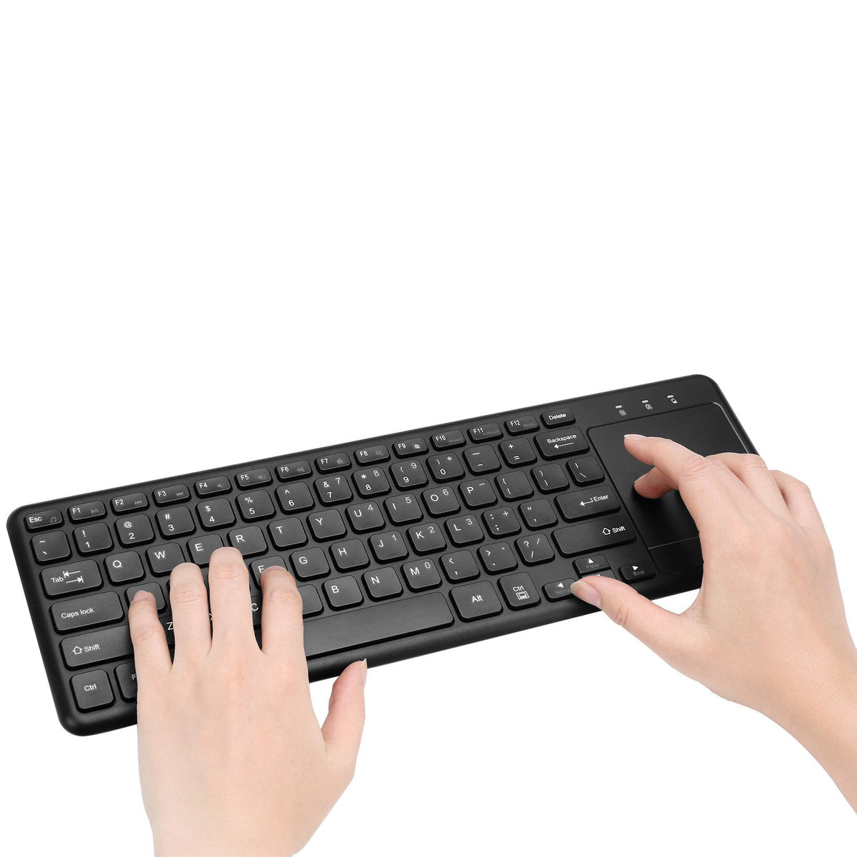 Adesso WKB-4050UB Wireless Keyboard with Built-in Touchpad, 24GHz RF Technology, Ultra-Slim Scissor Switch Keys, 30ft Range, USB Wireless Receiver