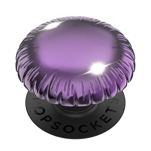 PopSockets: PopGrip with Swappable Top for Phones and Tablets - Metallic Balloon Purple