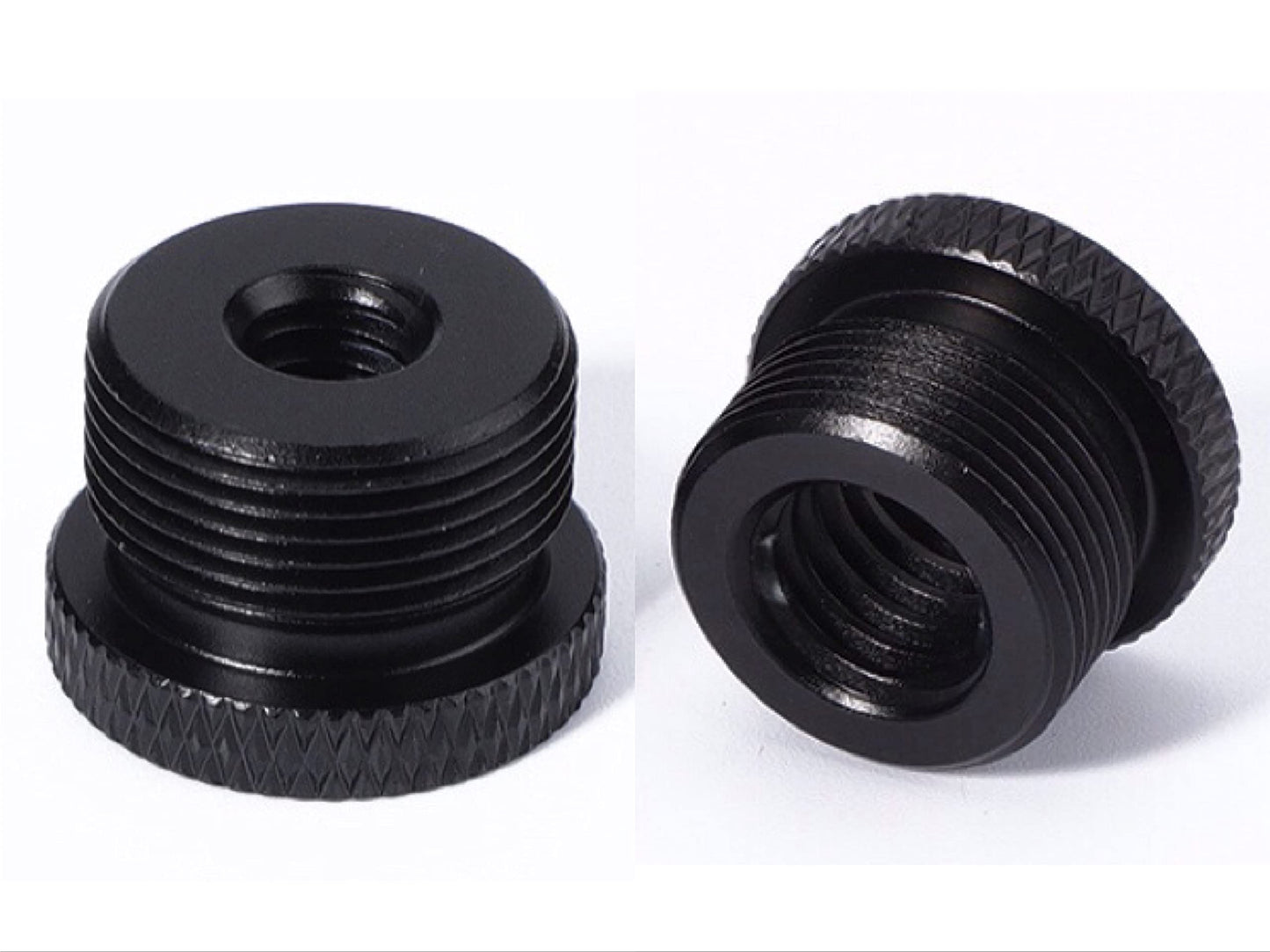 Donuts Mic Stand Adapter Combo Pack - 5/8 to 1/4 & 5/8 to 3/8 Mic Thread Screw Adapter for Tripod, Black