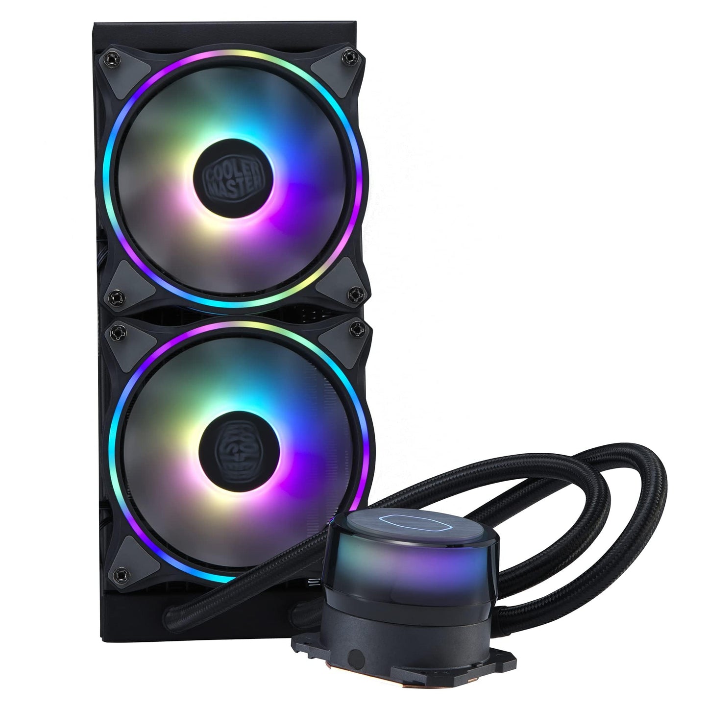 Cooler Master MasterLiquid ML240 Illusion CPU Liquid Cooler - AIO Water Cooling System, 3rd Gen Pump, 2 x 120mm ARGB Halo Fans, 240mm Radiator, ARGB