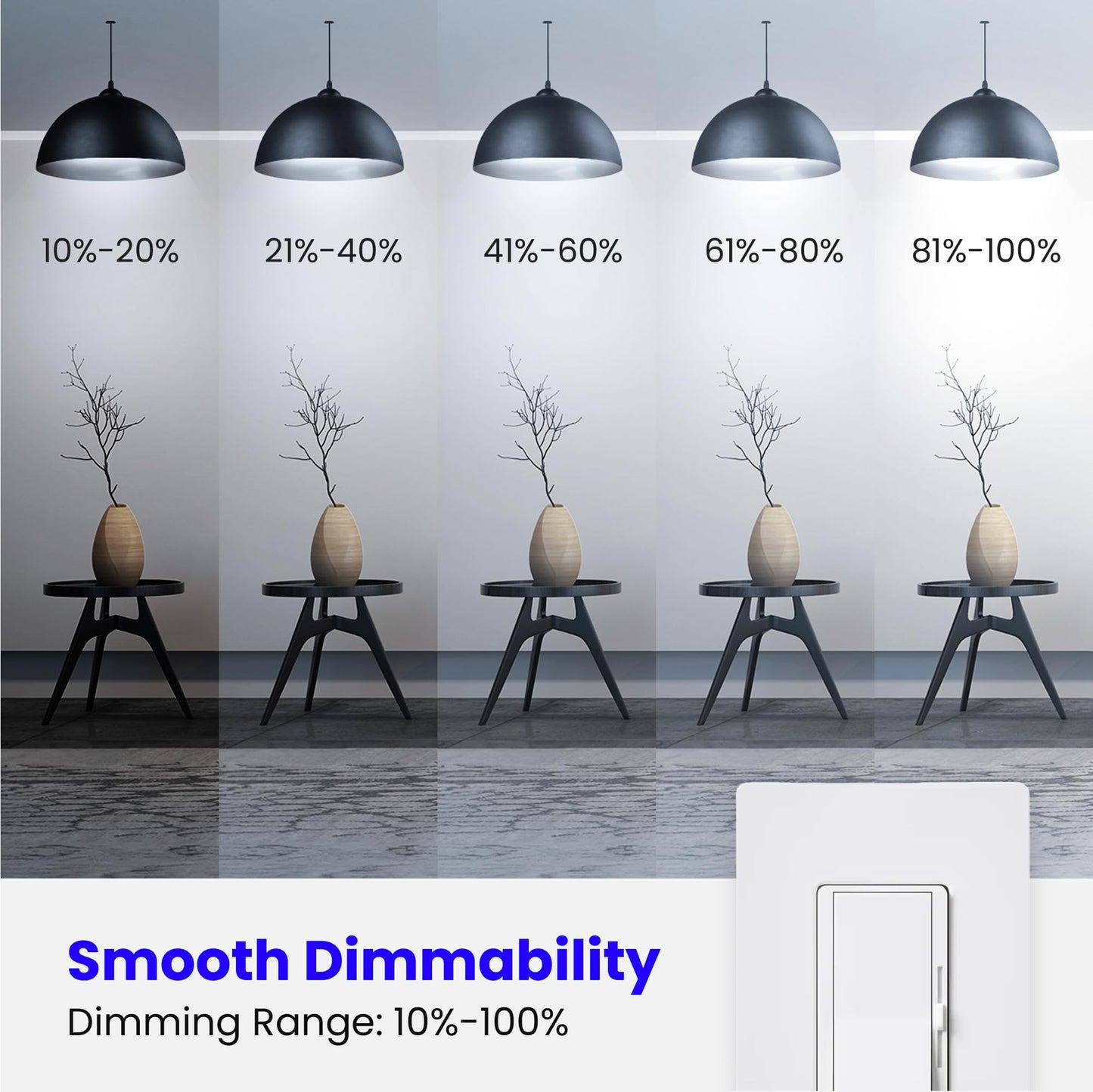 Feit Electric A19 LED Light Bulbs, 60W Eq, Dimmable, Daylight 8 Pack