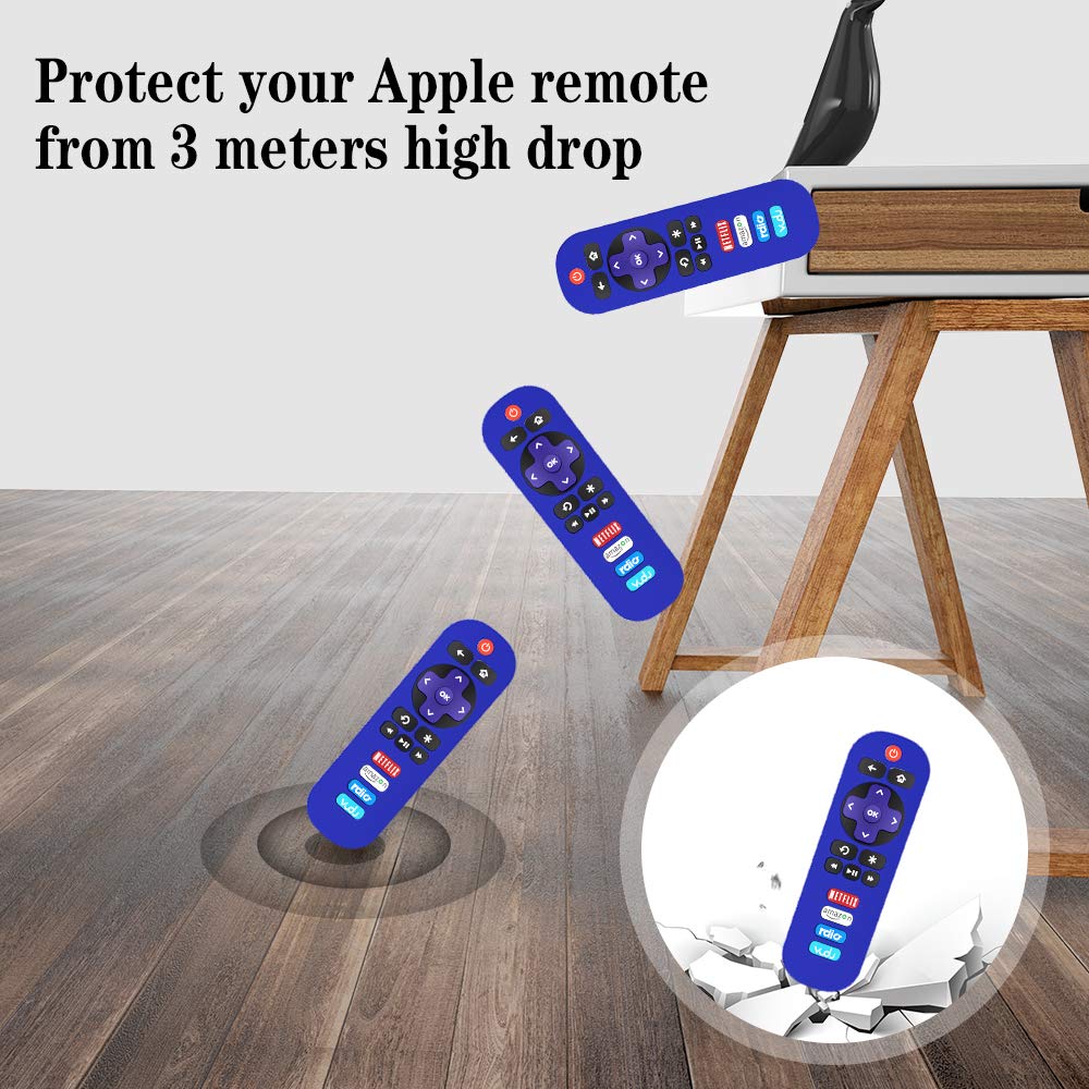 [4 Pack] Silicone Case for TCL Roku TV RC280 Remote, Protective Universal Replacement Lightweight/Shockproof TCL Roku TV Remote Cover with Lanyard