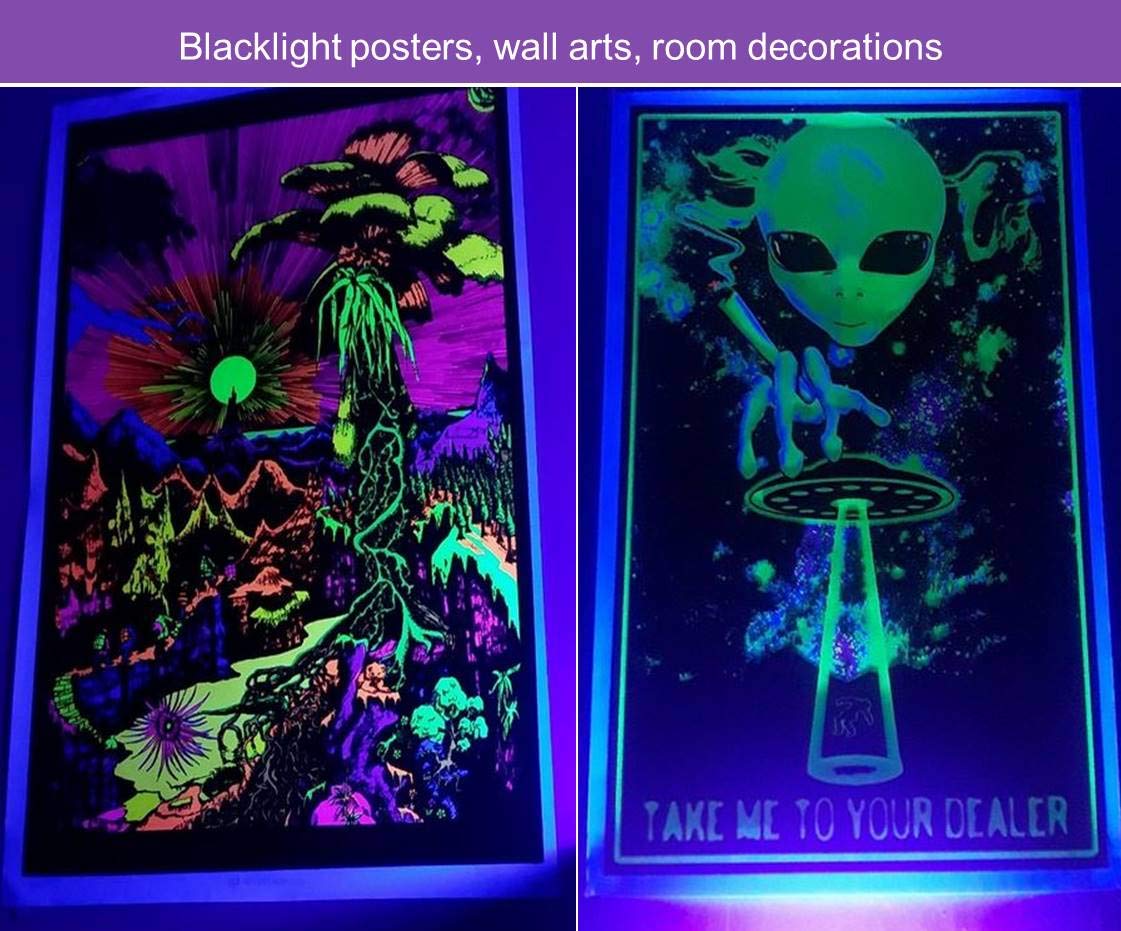 Wennyn LED Black Light, 10W USB Compatible UV LED Blacklight Tube for Blacklight Bulb Replacement, Glow in the Dark, Halloween, Posters, Blacklight